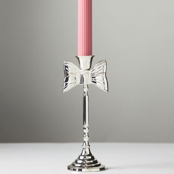 Silver Plated Bow Candle holder - Picture 4 of 9